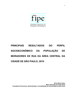 principais resultados do perfil socioecon&ocirc;mico da