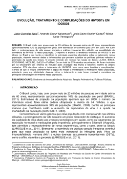 EVOLU&Ccedil;&Atilde;O, TRATAMENTO E COMPLICA&Ccedil;&Otilde;ES DO HIV