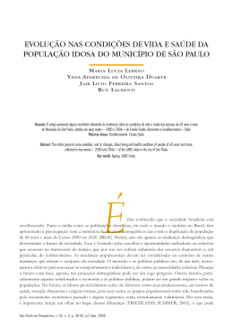 Evolução nas condiçõEs dE vida E saúdE da - Produtos