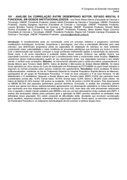 181 - análise da correlação entre desempenho motor
