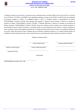 MUNICÍPIO DE FORMIGA 001/003 PREFEITURA MUNICIPAL DE