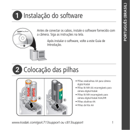 Instalação do software Colocação das pilhas