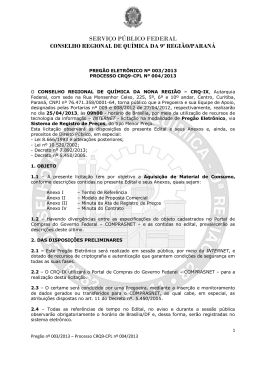 Edital de Preg&atilde;o Eletr&ocirc;nico 003-2013 - Material de - CRQ