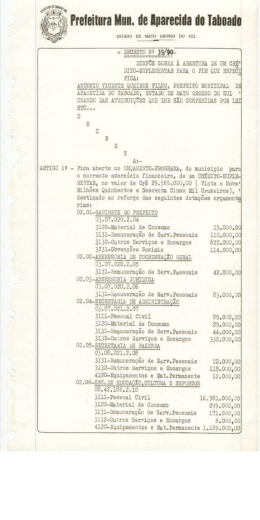 DECRETO 39 - Prefeitura Municipal de Aparecida do Taboado