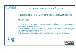 Experimento pr&aacute;tico M&oacute;dulo do vetor deslocamento
