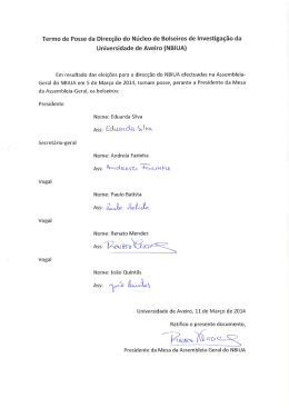 Termo de tomada de posse dos membros dos org&atilde;os de gest&atilde;o e