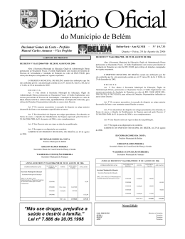 do Munic&iacute;pio de Bel&eacute;m