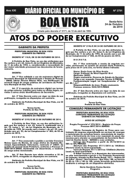 dom n&ordm; 3791.indd - Prefeitura Municipal de Boa Vista