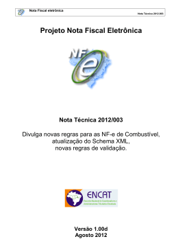 NT 2012.003 - Portal da Nota Fiscal Eletrônica