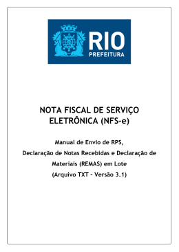 NOTA FISCAL DE SERVIÇO ELETRÔNICA (NFS-e)