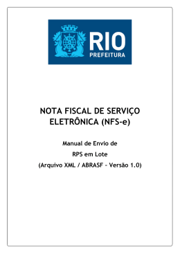 NOTA FISCAL DE SERVI&Ccedil;O ELETR&Ocirc;NICA (NFS-e)