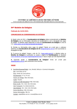 94&ordm; Boletim de Est&aacute;gios - Centro Acad&ecirc;mico Jo&atilde;o Mendes Jr.