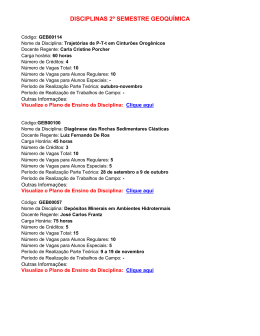 Disciplinas oferecidas - 2015/2