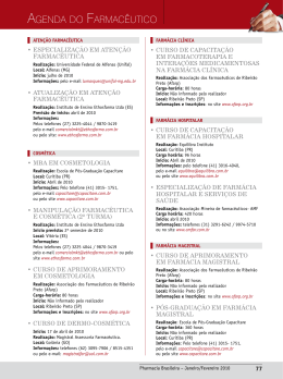 AGENDA DO FARMAC&ecirc;UTICO - Conselho Federal de Farm&aacute;cia
