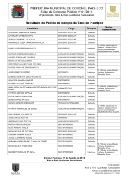 Resultado das solicita&ccedil;&otilde;es de isen&ccedil;&atilde;o da taxa de inscri&ccedil;&atilde;o