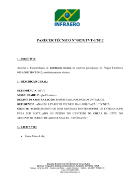 PARECER TÉCNICO Nº 002/GTVT-3/2012