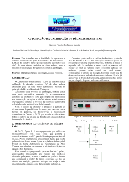 automa&ccedil;&atilde;o da calibra&ccedil;&atilde;o de d&eacute;cadas resistivas