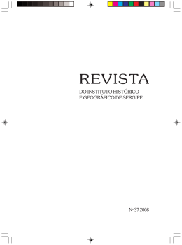Volume - N&ordm; 37 Ano 2008 - instituto hist&oacute;rico e geografico de sergipe