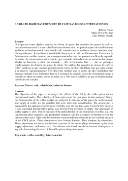 a volatilidade das cota&ccedil;&otilde;es de caf&eacute; nas bolsas