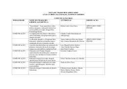 GT 2 &ndash; Trabalhos Aprovados