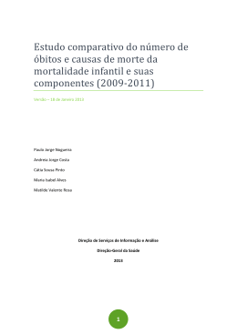 Estudo comparativo do n&uacute;mero de &oacute;bitos e