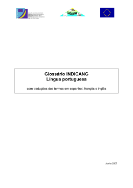 Gloss&aacute;rio INDICANG L&iacute;ngua portuguesa