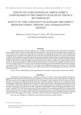 efeitos de complexidade de tarefas sobre o comportamento