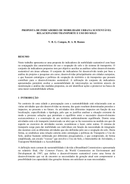 PROPOSTA DE INDICADORES DE MOBILIDADE URBANA