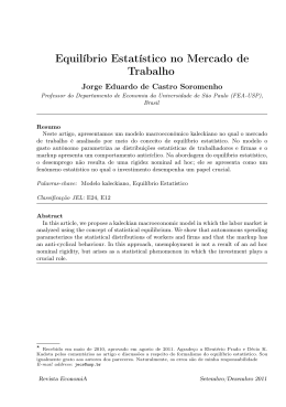 Equil&iacute;brio Estat&iacute;stico no Mercado de Trabalho