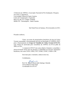 Plano de Trabalho 2012-2014