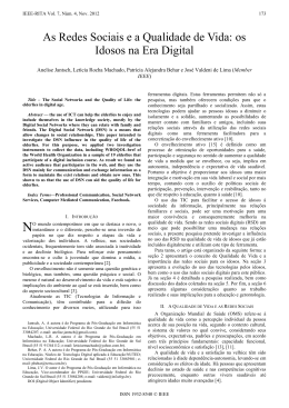 As Redes Sociais e a Qualidade de Vida: os Idosos na - IEEE-RITA