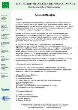 Proposta de Sócio - Sociedade Brasileira de Reumatologia