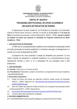 EDITAL Nº. 002/2015 PROGRAMA INSTITUCIONAL DE APOIO