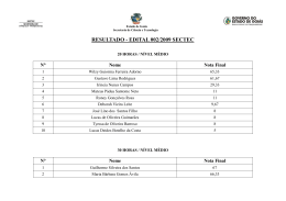 RESULTADO - EDITAL 002/2009 SECTEC