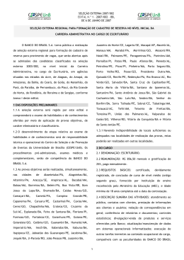 1 SELE&Ccedil;&Atilde;O EXTERNA 2007/002 EDITAL N.&ordm; 1