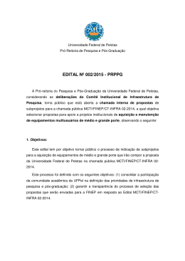 Edital N&ordm; 002/2015 &ndash; PRPPG que normatizou a sele&ccedil;&atilde;o