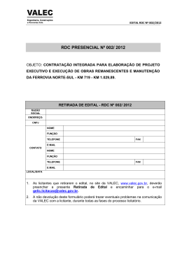 RDC PRESENCIAL Nº 002/ 2012