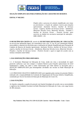 edital n&ordm; 002/2015 - Prefeitura Municipal do Crato