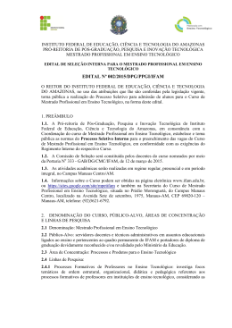 EDITAL N&ordm; 002/2015/DPG/PPGI/IFAM