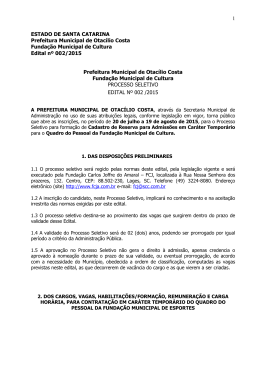Edital 002/2015 &ndash; Funda&ccedil;&atilde;o Municipal de Cultura