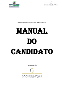 MANUAL DO CANDIDATO – EDITAIS 001 e 002 de 2015