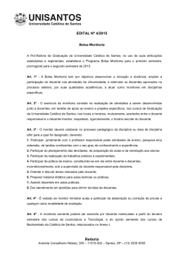 Edital 4/2015 - Universidade Cat&oacute;lica de Santos