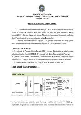 edital n&ordm; 002, de 31 de janeiro de 2013