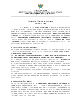 CONCURSO PÚBLICO Nº. 002/2013 EDITAL N° 007 O