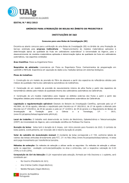 Anúncio para BI - Calibrafruta - Edital nº 002-2015 - JANEIRO-2015
