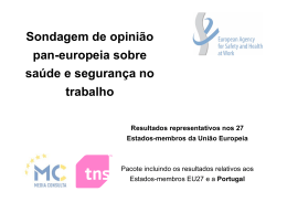 Sondagem de opinião pan-europeia sobre saúde e - EU-OSHA