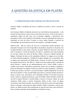 A QUEST&Atilde;O DA JUSTI&Ccedil;A EM PLAT&Atilde;O