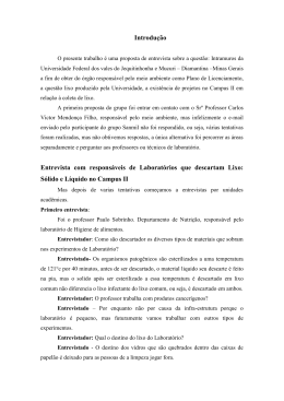 Introdu&ccedil;&atilde;o Entrevista com respons&aacute;veis de Laborat&oacute;rios