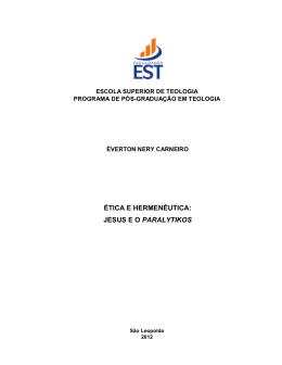 &Eacute;TICA E HERMEN&Ecirc;UTICA: JESUS E O PARALYTIKOS