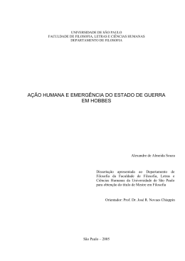 ação humana e emergência do estado de guerra em hobbes